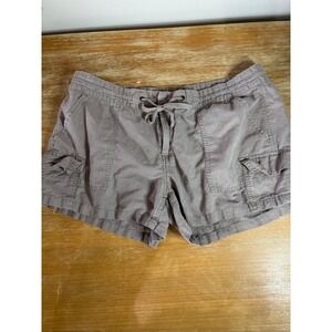 Banana Republic Women Sunwashed Taupe Linen Cotton Cargo Shorts Size 10 SP15